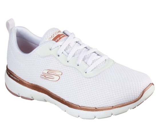 Skechers Flex Appeal 3.0 - First Insight Tenisky Damske Biele / Ruzove Zlate | 784-VRUAWY