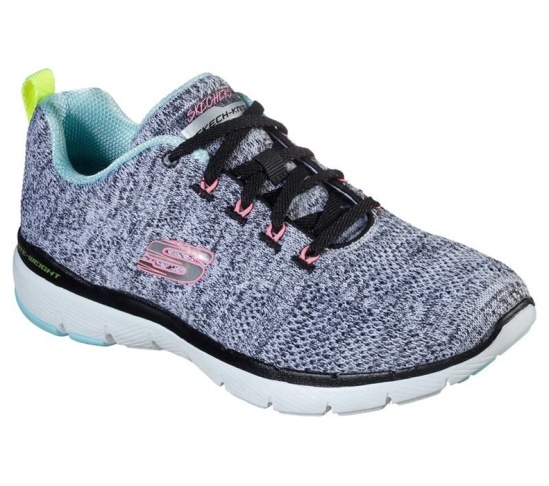 Skechers Flex Appeal 3.0 - High Tides Tenisky Damske Čierne / Modre | 983-HAMPVF