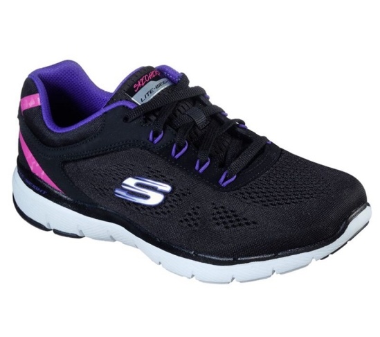 Skechers Flex Appeal 3.0 - Steady Tenisky Damske Čierne / Nachový | 746-NBJCXD