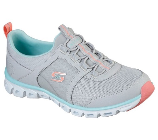 Skechers Glide Step - Soar High Slip On Damske Siva / Ruzove | 036-EPDMAS