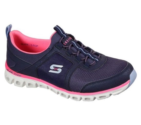 Skechers Glide Step - Soar High Slip On Damske Námornícka Modrá / Ruzove | 043-JRGNVF