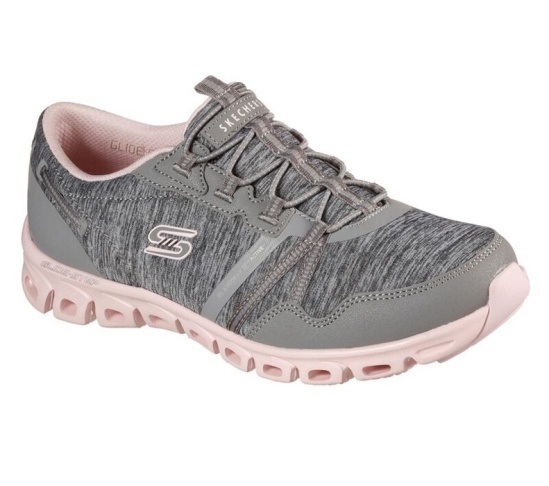 Skechers Glide Step - Stepping Up Slip On Damske Siva / Svetlo Ruzove | 026-RWOIGP