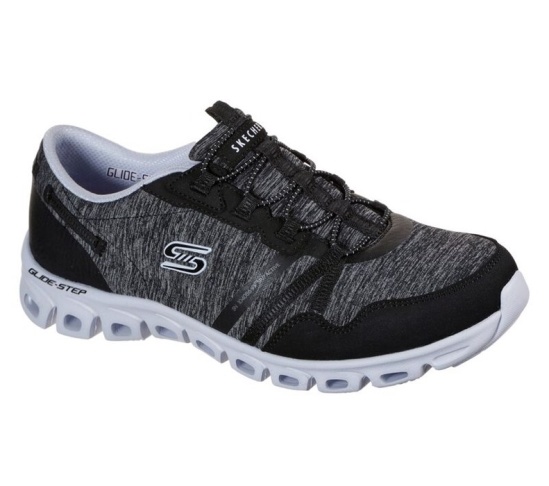 Skechers Glide Step - Stepping Up Slip On Damske Čierne / Lavendel | 396-ZQAEJT