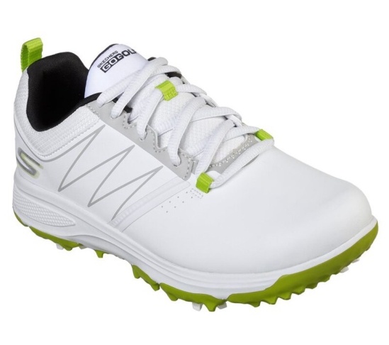 Skechers Go Blaster Golfove Topanky Chlapcenske Biele / Svetlo Zelene | 269-SLKEIN