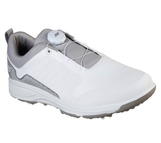 Skechers Go Torque - Twist Golfove Topanky Panske Biele / Siva | 476-IUJRZL