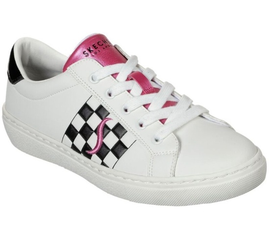 Skechers Goldie - Check 'Em Tenisky Damske Biele / Čierne / Ruzove | 839-WSBRAM