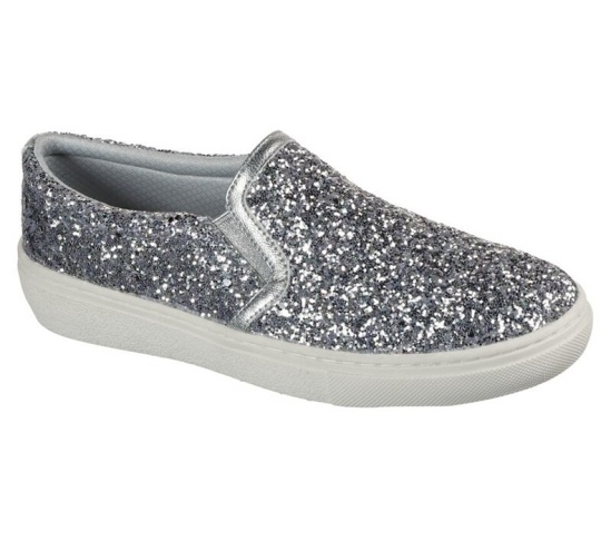 Skechers Goldie - Glitz & Bitz Slip On Damske Strieborne | 329-BHIRXM