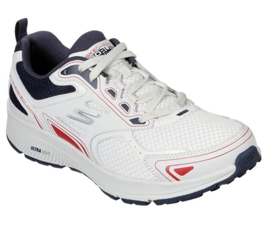Skechers Gorun Consistent - Vestige Bezecke Topanky Panske Biele / Námornícka Modrá | 906-TDMRNB