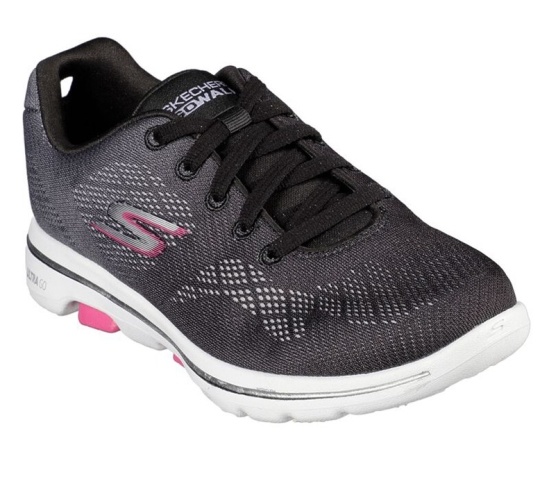 Skechers Gowalk 5 - Alive Tenisky Damske Čierne / Ruzove | 493-QSPNVA