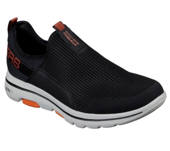 Skechers Gowalk 5 - Downdraft Slip On Panske Čierne / Oranžové | 389-ABUTQH