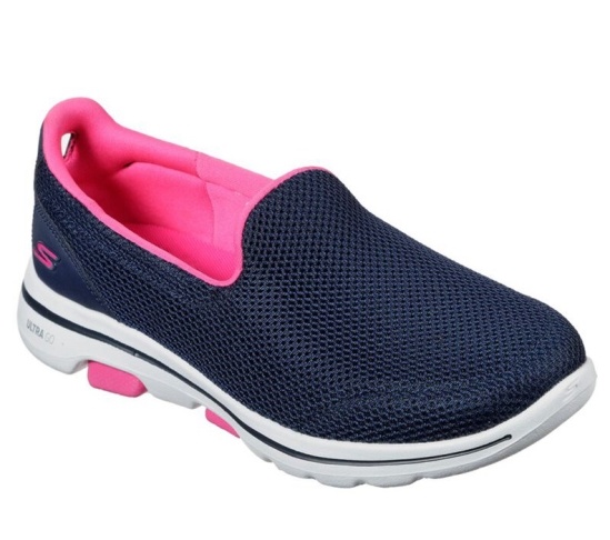 Skechers Gowalk 5 - Fantasy Slip On Damske Námornícka Modrá / Ruzove | 704-KHSZLT