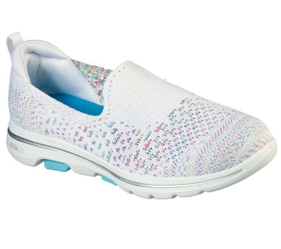 Skechers Gowalk 5 - Mirage Slip On Damske Biele / Viacfarebný | 054-ZYJPDR