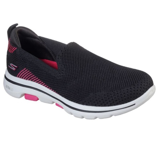 Skechers Gowalk 5 - Prized Slip On Damske Čierne / Ruzove | 435-VJZBFH