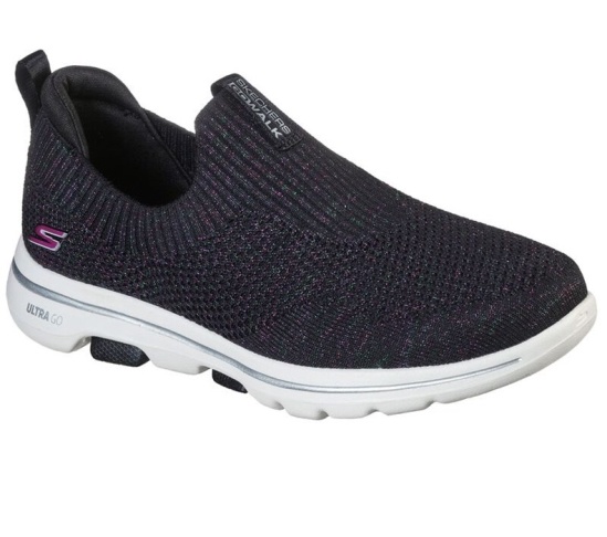 Skechers Gowalk 5 - Sparkly Slip On Damske Čierne / Viacfarebný | 536-KTGDYW