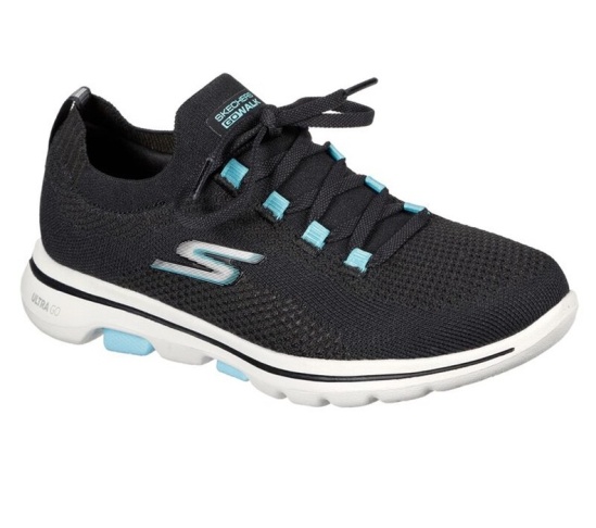 Skechers Gowalk 5 - Uprise Tenisky Damske Čierne / Tyrkysové | 893-GKVQRA