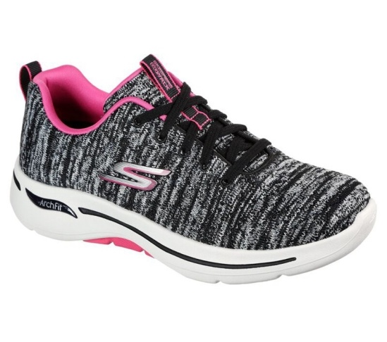 Skechers Gowalk Arch Fit - Glee Tenisky Damske Čierne / Ruzove | 071-GMSBCR