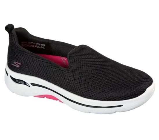 Skechers Gowalk Arch Fit - Grateful Slip On Damske Čierne / Ruzove | 470-JTUKSO