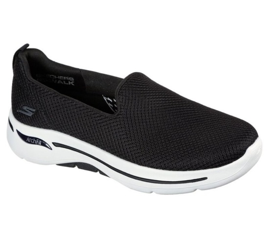 Skechers Gowalk Arch Fit - Grateful Slip On Damske Čierne / Biele | 934-ZELRFA