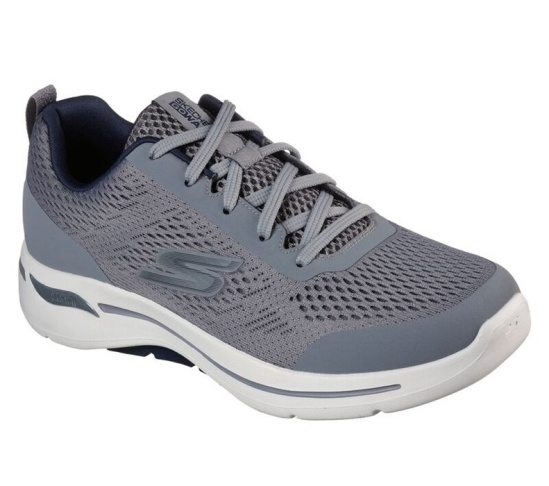 Skechers Gowalk Arch Fit - Idyllic Tenisky Panske Siva / Námornícka Modrá | 623-NMRYOI