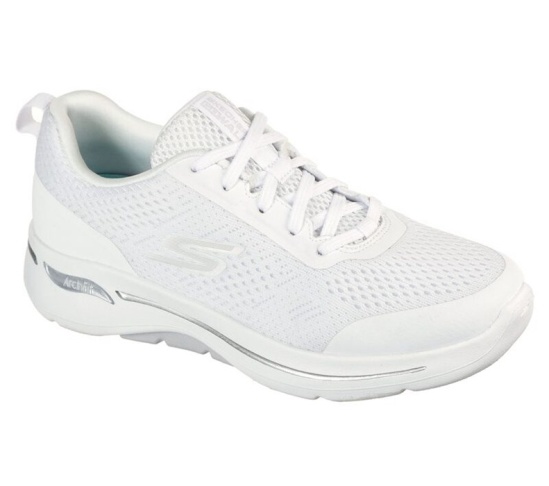 Skechers Gowalk Arch Fit - Motion Breeze Tenisky Damske Biele / Strieborne | 629-GQWHLI