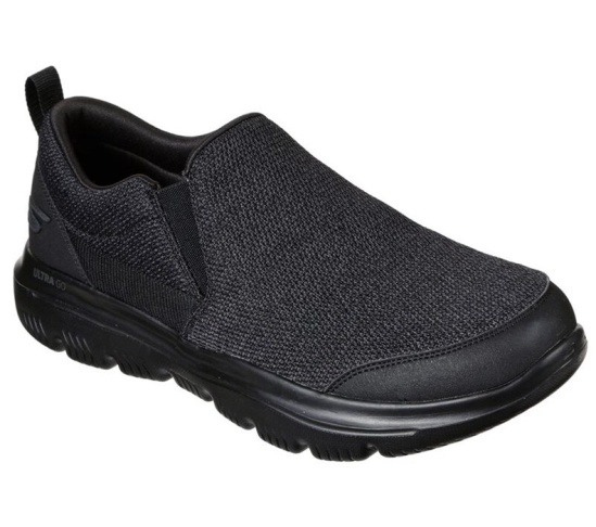 Skechers Gowalk Evolution Ultra - Vectron Slip On Panske Čierne / Siva | 538-CMETQH