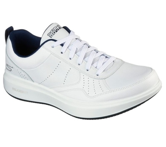 Skechers Gowalk Steady Tenisky Panske Biele / Námornícka Modrá | 380-YXAEBM