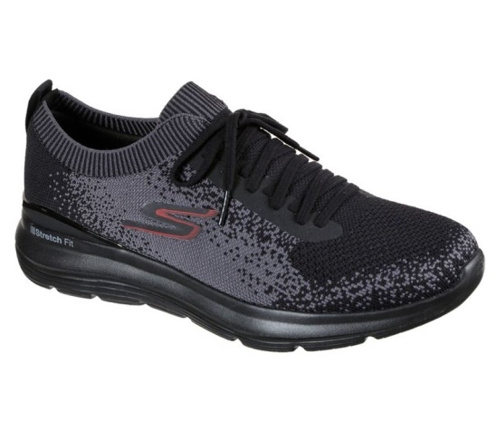 Skechers Gowalk Stretch Fit Slip On Panske Čierne / Siva | 738-KMRLCZ