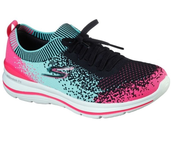 Skechers Gowalk Stretch Fit Tenisky Damske Čierne / Viacfarebný | 362-LGTRBY