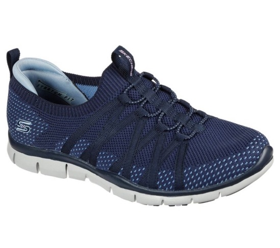 Skechers Gratis - Chic Newness Slip On Damske Námornícka Modrá | 541-QSCMFU