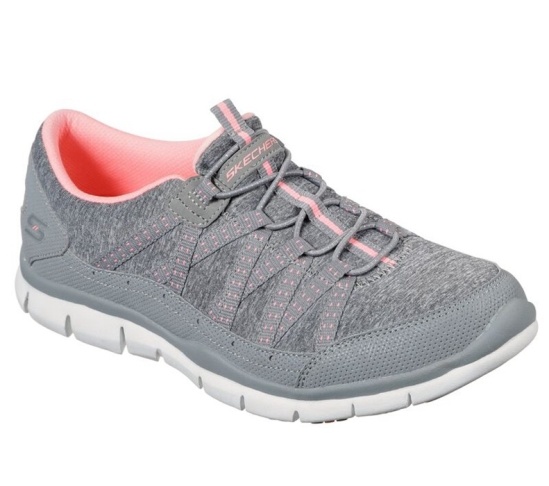 Skechers Gratis - Let's Cruise Slip On Damske Siva / Koralove | 803-VNOSAB
