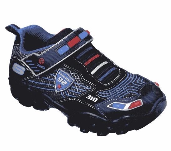 Skechers Hot Lights: Damager Iii - Police Tenisky Chlapcenske Čierne / Červené / Modre | 341-JWEUKP