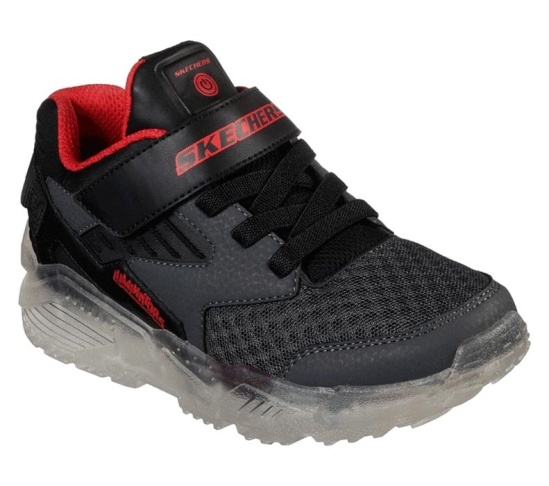 Skechers Ice Lights: Arctic-Tron - Zollow Tenisky Chlapcenske Siva / Čierne | 603-GTYCAD