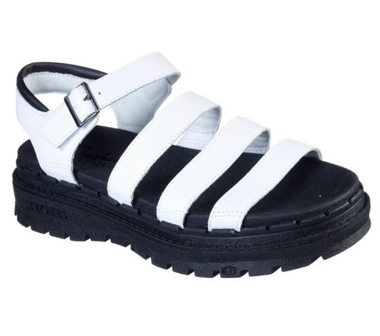 Skechers Jammers - Poppin' Sandale Damske Biele | 905-QXRVIN
