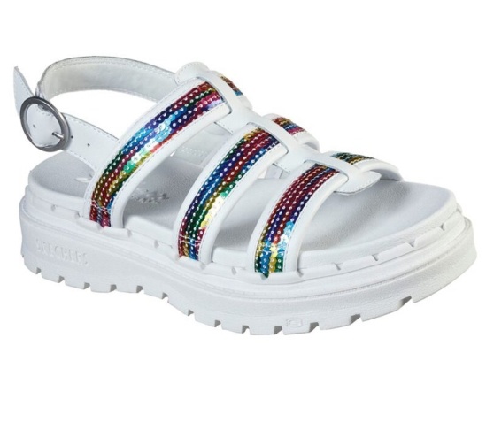 Skechers Jammers - Triple Rainbow Sandale Damske Biele / Viacfarebný | 096-XUYQBJ