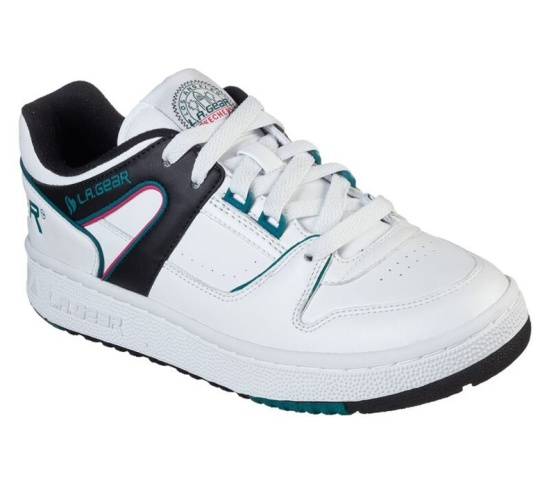 Skechers L.A. Gear - Slammer Low Tenisky Damske Biele / Čierne / Tyrkysové | 892-FNDRUI