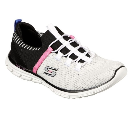 Skechers Luminate - Forever Hers Slip On Damske Biele / Čierne / Ruzove | 691-ZIUJQB