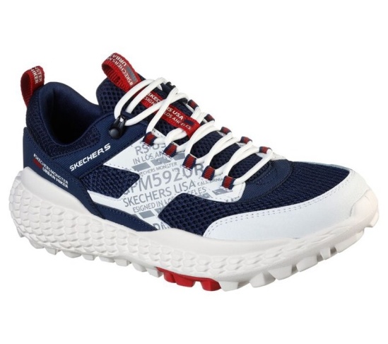 Skechers Monster - Mashton Tenisky Panske Biele / Námornícka Modrá | 279-EDUAFK