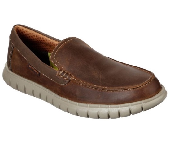 Skechers Moreway - Lentro Slip On Panske Hnede | 452-AKUCEW