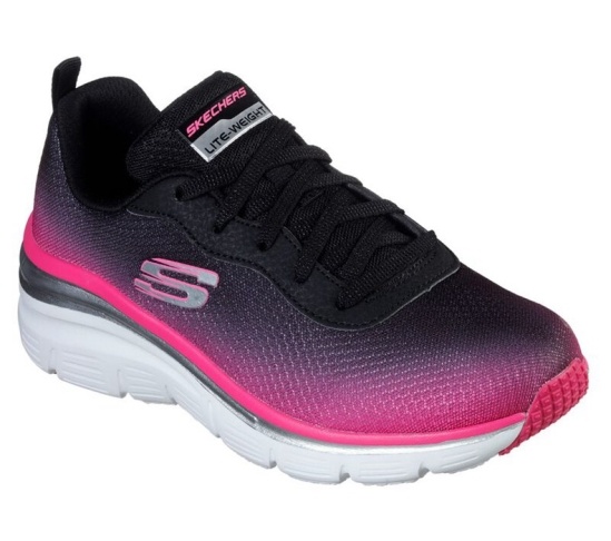 Skechers Módna Fit - Build Up Tenisky Damske Čierne / Ruzove | 183-MAIXOB