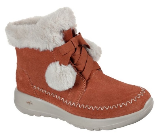 Skechers On The Go Joy - Hibernate Cizmy Damske Hnede | 748-BQGMOE
