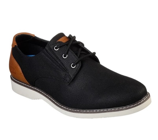 Skechers Parton - Wilcon Snurovacie Topanky Panske Čierne | 638-EHMBSP