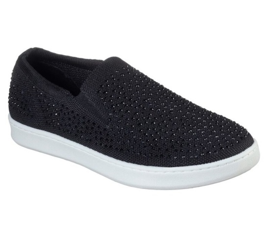 Skechers Poppy Lo - Easy Shine Slip On Damske Čierne | 421-TSIKNE