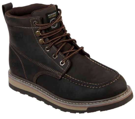 Skechers Relaxed Fit: Boydton Pracovne Cizmy Panske Hnede | 178-AHUDTB