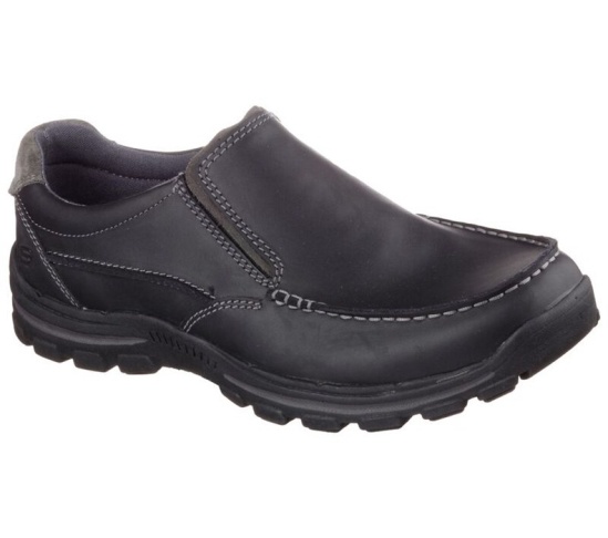 Skechers Relaxed Fit: Braver - Rayland Slip On Panske Čierne | 972-GXDTSM