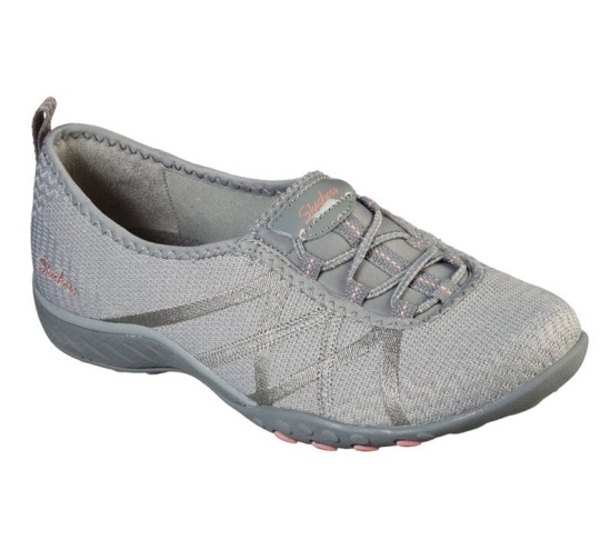 Skechers Relaxed Fit: Breathe-Easy - A-Look Slip On Damske Siva | 813-HUYARJ