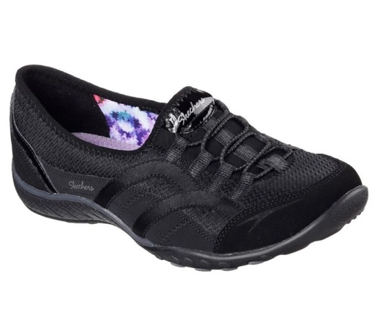Skechers Relaxed Fit: Breathe Easy - Faithful Slip On Damske Čierne | 241-XRWUZD