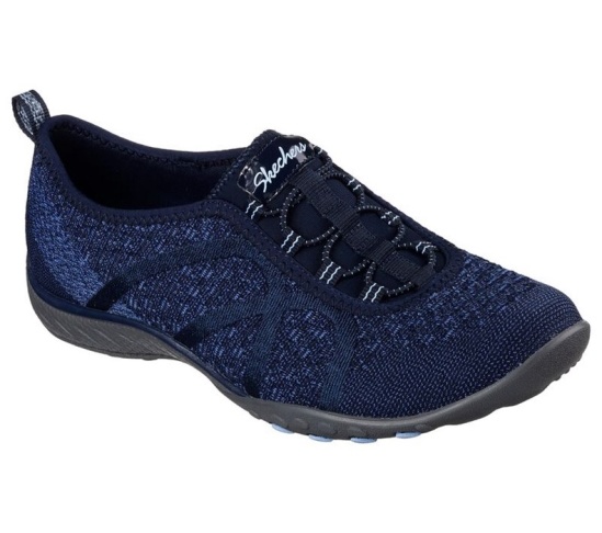 Skechers Relaxed Fit: Breathe Easy - Fortune-Knit Slip On Damske Námornícka Modrá | 257-GIPQJK