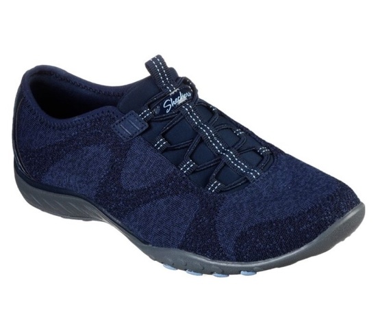 Skechers Relaxed Fit: Breathe-Easy - Opportuknity Slip On Damske Námornícka Modrá | 028-MGFSHL
