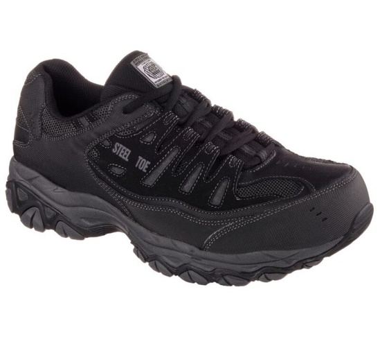 Skechers Relaxed Fit: Cankton St Pracovne Cizmy Panske Čierne / Siva | 758-KNCYVZ