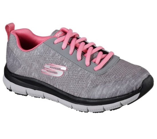 Skechers Relaxed Fit Comfort Flex Sr Hc Pro Sr Tenisky Damske Siva / Ruzove | 208-EAMTXU
